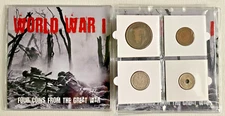 WW1 World War I: Four Coins from the Great War Britain Germany France Russia