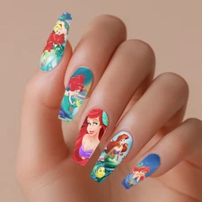 Little Mermaid Under The Sea Nail Decals Waterslide Nail Wraps