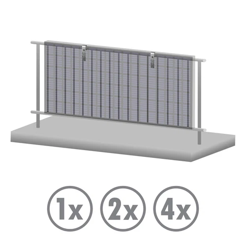 Zelsius Solarmodul Balkonhalterung Set, Solarpanel Halterung, PV, Geländer
