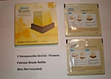 (2) Febreze Flameless Luminary Shade Refills HONEYSUCKLE ORCHID NO BOX