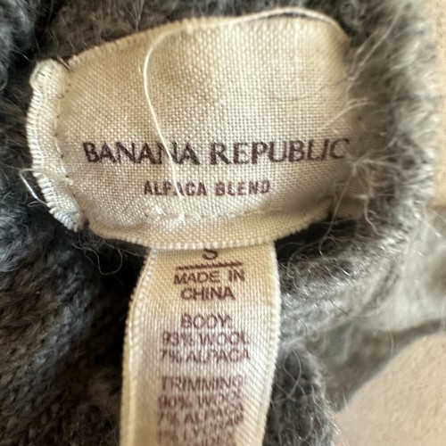 Banana Republic Womens Alpaca Wool Sweater Size Small Oversized Kangaroo Pocket - Picture 16 of 23