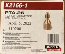 Lincoln Electric K21661 TIG Torch Adapter Protorch 275/375 