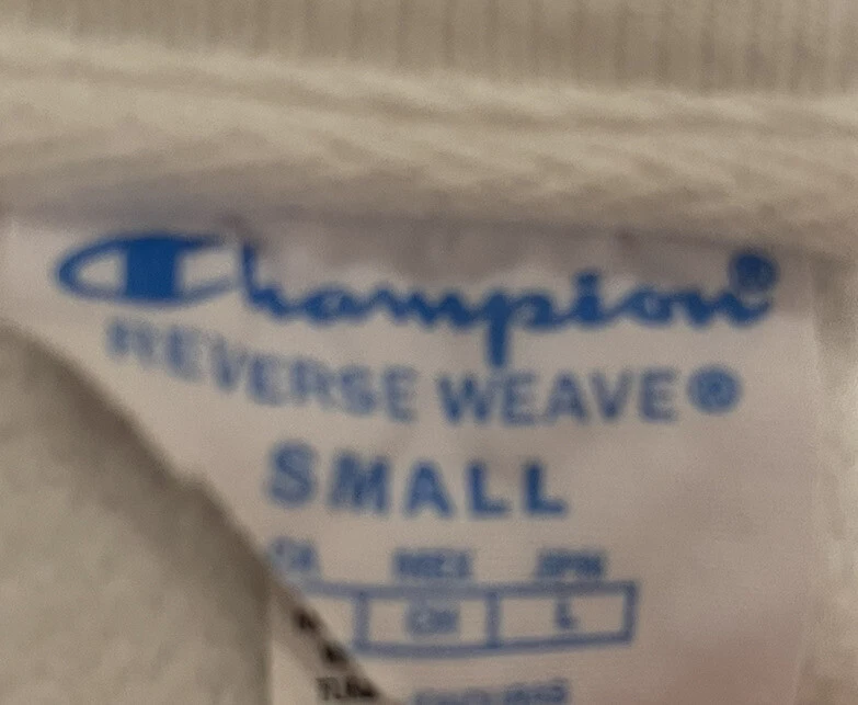 Camisa Stone Harbor Para Hombres Pequeña Sudadera Champion Tejido Inverso Cuello Redondo Blanca Foto 2 de 3