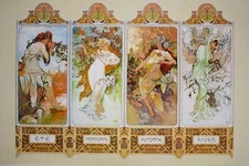 Alphonse Mucha “The Four Seasons” Art Reproduction Poster 24 x 36