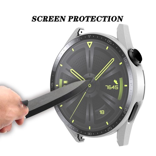 Protective Cover Tempered Glass Screen Protector Case For Huawei Watch GT3 46mm - Photo 5 sur 21