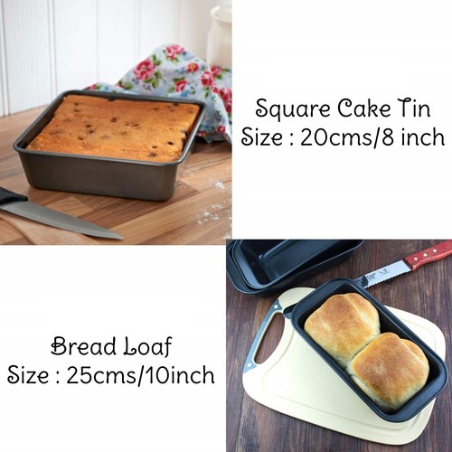 Pane rotondo, quadrato, a forma di cuore / pizza / vassoio da forno (set combinato 9 pz) multicolore - Foto 5 di 5