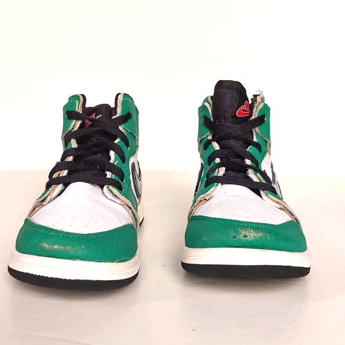 BABY NIKE AIR JORDAN 1 RETRO I HIGH OG TD LUCKY GREEN OFF WHITE CU0450-300 10C - Foto 9 di 9