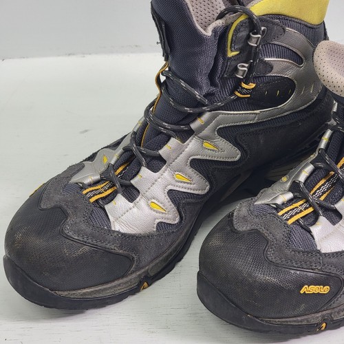 ASOLO Synchro GTX Gore Tex Wanderschuhe Herren Größe 12 grau silber gelb Rumänien - Bild 3 von 16