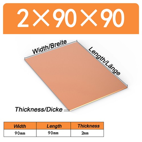 0,3mm - 6mm Dicke T2 Reine Kupferplatte/Kupferblech Block Laser Cut Viele Größen - Bild 155 von 224