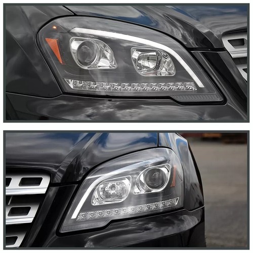 Black Fit 2009-2011 Mercedes Benz W164 ML320 LED Sequential Projector Headlights - Picture 8 of 12