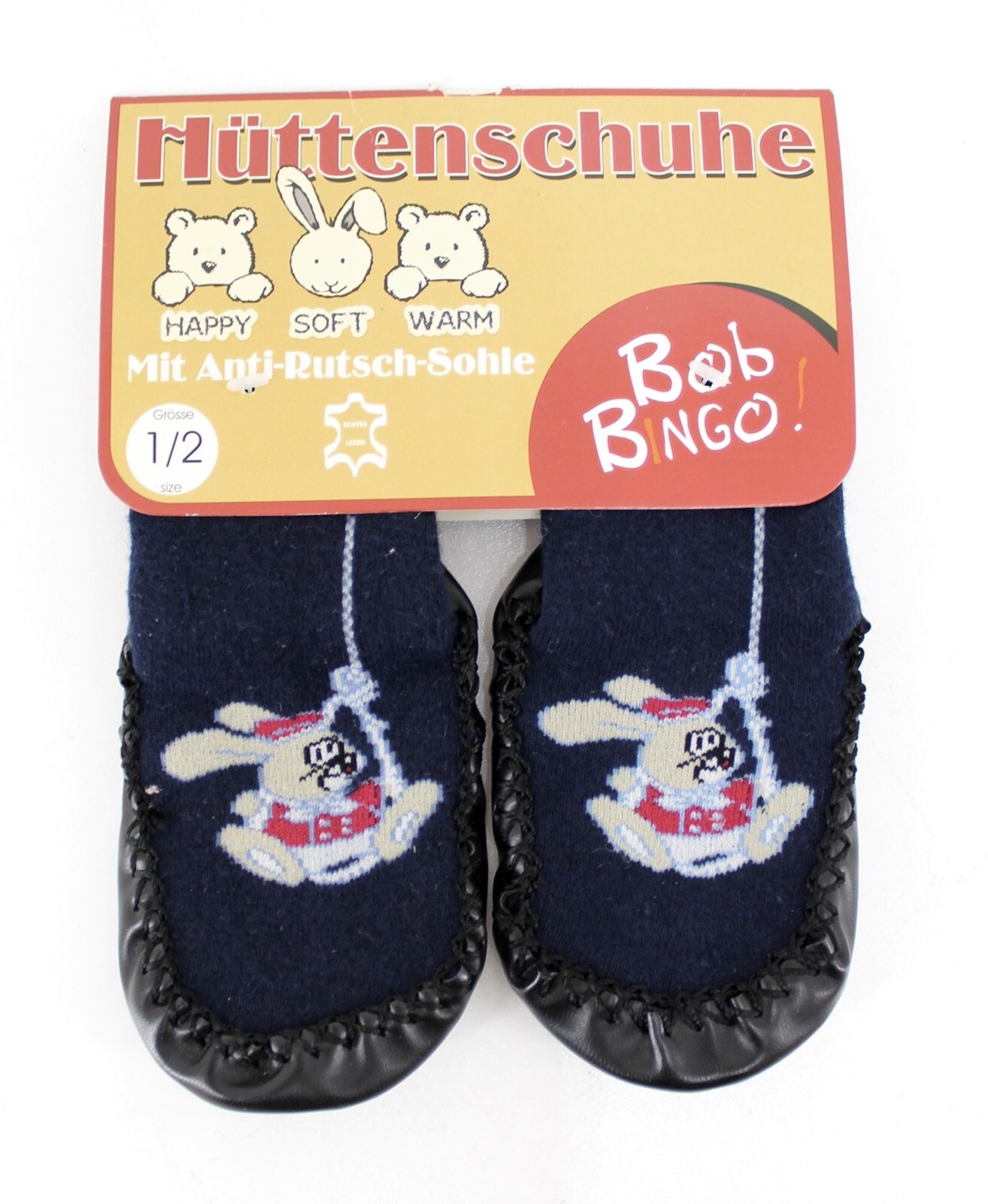 APL Scarpe da capanna calze da casa antiscivolo coniglio maglia pelle blu taglia 1 2 anni