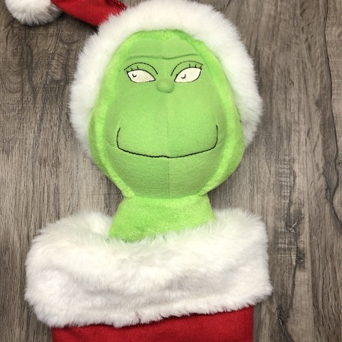 1998 Dr. Seuss The Grinch Hallmark Plush 3D Christmas Holiday Stocking - Picture 2 of 11