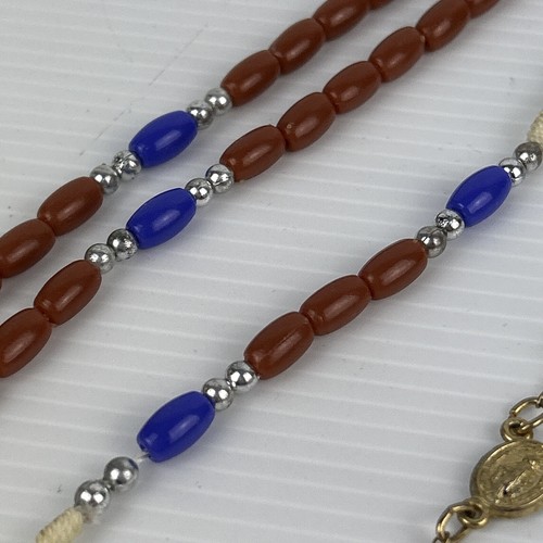 3 Rosary Cross Necklaces Vintage Faux Pearls Beads - Picture 10 of 24