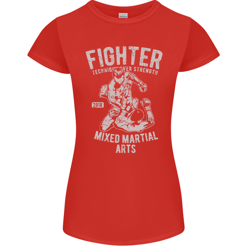 MMA Fighter MMA Mixed Martial Arts Gym Womens Petite Cut T-Shirt - Picture 44 of 67