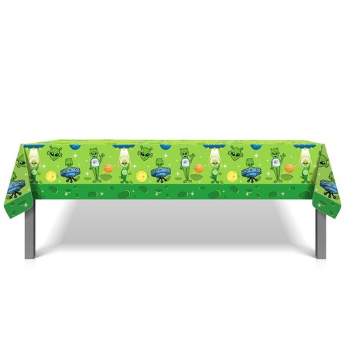 Alien Tablecloth UFO Spaceship Birthday Party Tablecover Decoration Tableware - Picture 8 of 10