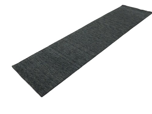 Charcoal Solid Hand-Loomed 3X10 Gabbeh Wool Rug Oriental Home Decor Carpet - Picture 4 of 12
