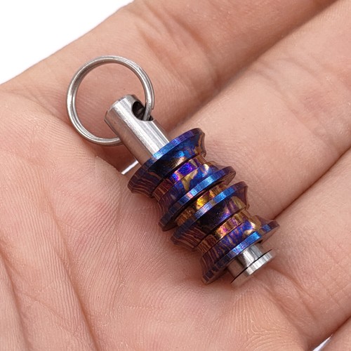 Titanium Damascus Timascus Folding Knife DIY Lanyard Umbrella Rope Knife Pendant - Picture 10 of 16
