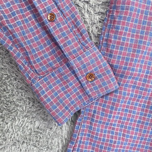 Chemise homme Faherty L bleu rouge à carreaux boutonnée manches longues poche décontractée - Photo 4/16