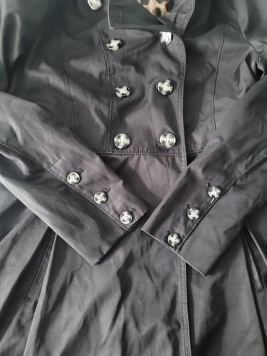 DAWN LEVY TRENCH COAT XL BLACK - Picture 4 of 7