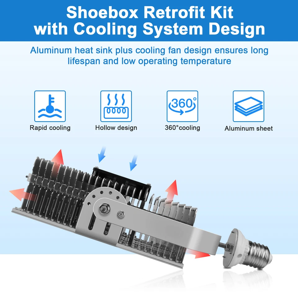 LED Shoebox Retrofit Kit Light 300 Watt AC480V Parking Lot Equival 1200W MH HID - Image 4 of 4