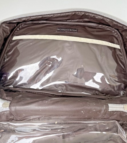 Nordstrom White Makeup Bag Plastic-Lined Leather - Picture 5 of 5