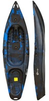 One Person Sit On Top Fishing Kayak Canoe - 9.4ft Long - Black & Blue - Riber One Person Sit On Top Fishing Kayak Canoe - 9.4ft Long - Black & Blue - Riber