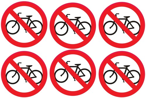 Keine Radfahrer Arbeitsschutz Schilder Büro Kneipe Arbeitsplatz 6Nr 50x50mm - Bild 2 von 2