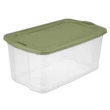 Sterilite 120 Qt. EZ Carry box, Adult, Clear/Sage Legume