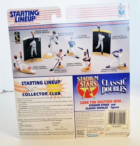 Starting Lineup Collezione Cooperstown MICKEY MANTLE 1997 Serie Kenner - Foto 3 di 4