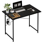 32 Inch Home Office Computer Small Desk Pc Table with Headphone Hooks Black