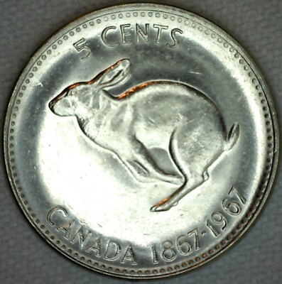 1967 Canadian Brilliant Unirculated Confederation Centennial Silver10 Cent Coin