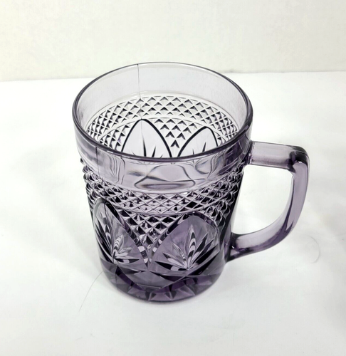 Set Of 4 Vintage Cristal d' Arques Durand Amethyst Purple Coffee Cup Tea Mugs - Picture 6 of 12