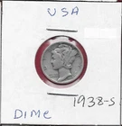 USA MERCURY DIME 1938-S LIBERTY WEARING A WINGED PHRYGIAN CAP (FREEDOM OF THOUGH