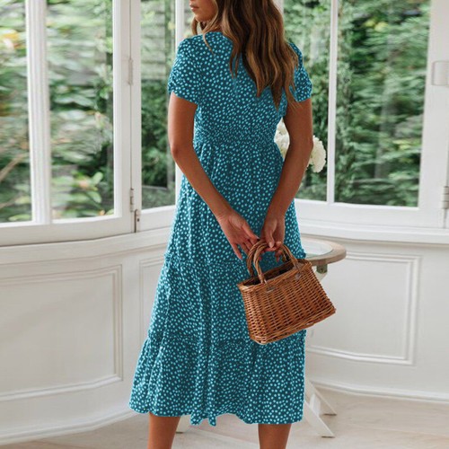 ✿ Langes Sommerkleid Im Bohemian-Stil Für Damen Langes Strandkleid Florales 〒 - Picture 8 of 20