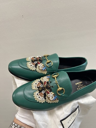 Gucci Green Limited Horsebit Jordaan Loafers Green Multicolor 36 EU 6 US - Picture 2 of 11