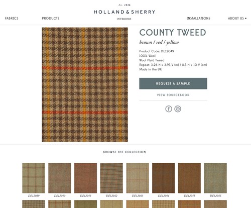 HOLLAND & SHERRY County Tweed Brown Red Yellow 100% Wool Custom PILLOW COVER - Picture 4 of 20