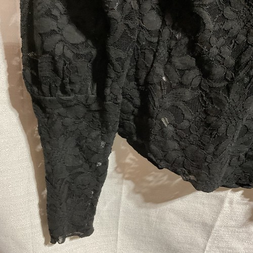 Intimate Free People Damen transparentes Spitzen Langarm Top Größe L schwarz bauchfrei - Bild 10 von 11