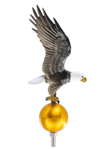 Natural Look Eagle and Gold Ball Flagpole Topper - Universal Fit - Made in USA - Picture 2 of 4