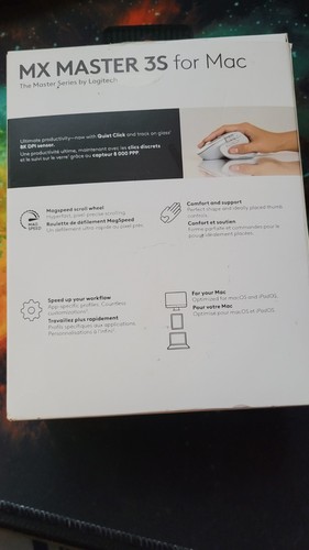 Souris sans fil Logitech MX Master 3S pour Mac - Gris pâle testée et fonctionnelle - Photo 6/6