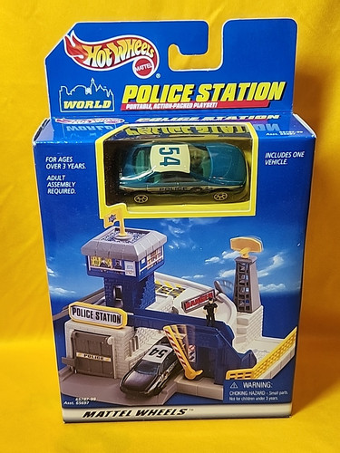 Hot Wheels Polizeistation Spielset # 65787 #65697 (1998) Neu🔥Nos blau Auto - Bild 7 von 8