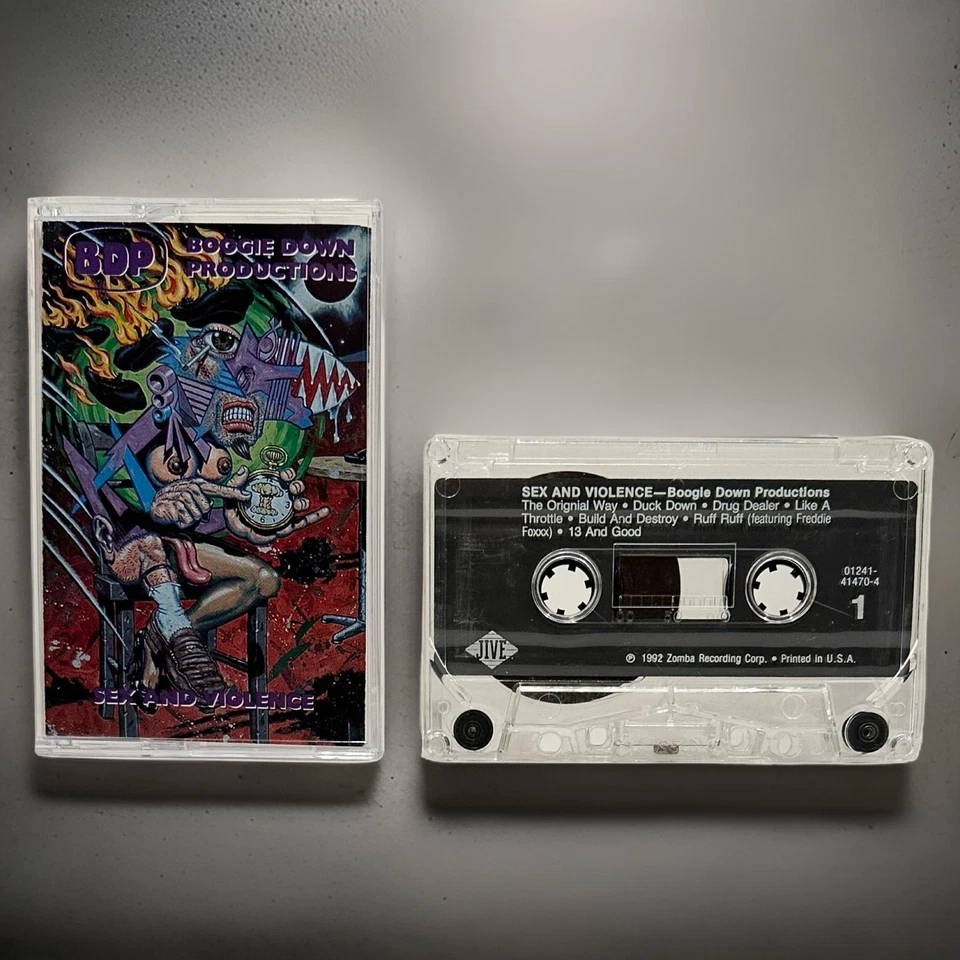 •BOOGIE DOWN PRODUCTIONS ~ SEX AND VIOLENCE• ~1992 OG PRESSING~ (CASSETTE) (4) - Image 2 of 4