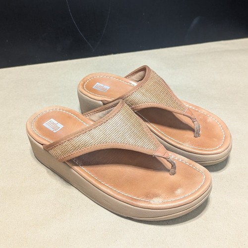 FitFlop LULU Leather Toe Post Thong Sandals Flip Flops Womens 8 Summer T-Bar - Picture 3 of 6