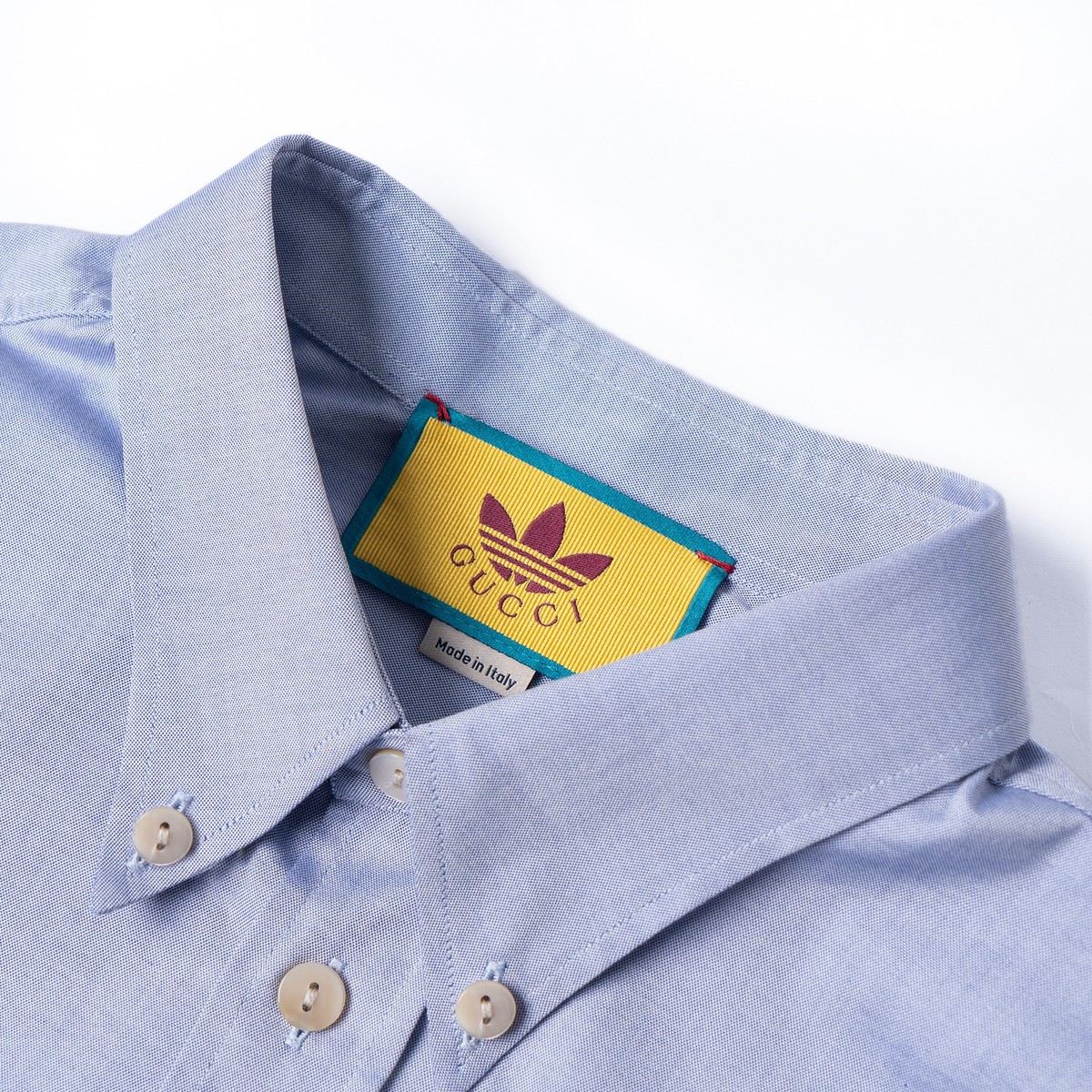 Gucci x adidas Oxford Cotton Shirt Light Blue | eBay