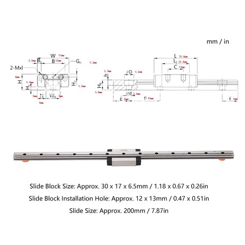 Lineare Führungsschiene Mit Stahllager Lineare Bewegungsführung MGN7H ‑ 200 CU - Picture 11 of 22
