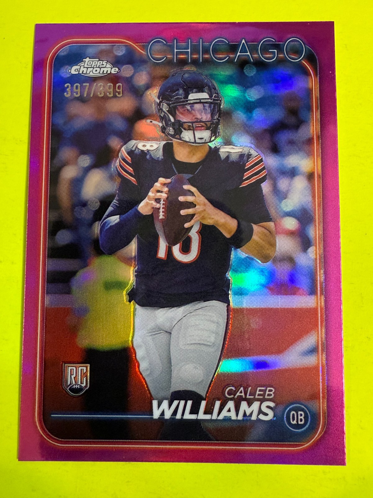 DA105513 2024 Topps Chrome Magenta Refractors #202 Caleb Williams RC 397/399