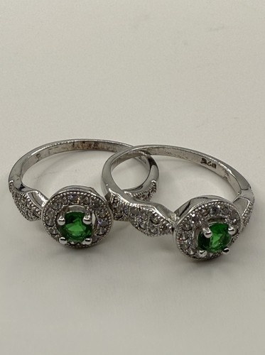 Round Cut Emerald Band in Silver Ring, Limited Edition - Picture 5 of 7