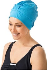 Fashy Schwimmturban Badehaube Stoff mit Klettband Damen türkis