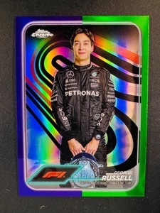 2024 George Russell Purple / Green Refractor Topps Chrome #5 F1 Formula 1