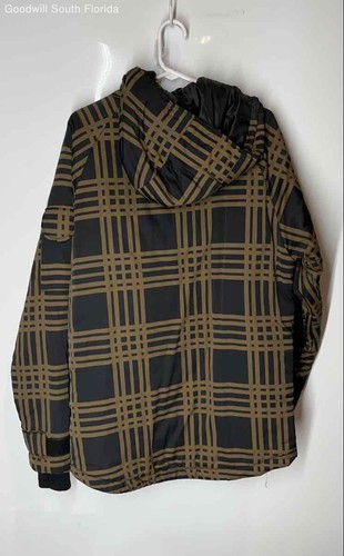 Element Mens Brown Black Striped Long Sleeve Hooded Full-Zip Jacket Size Large - Picture 2 of 6