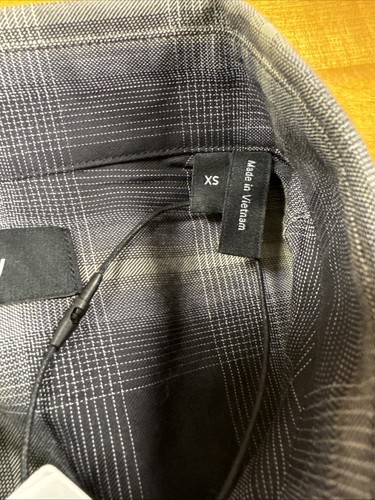 Theory Men's Size XS Irving Shirt in Plaid Cotton Flannel Black Multi Shade NWT - Picture 13 of 15